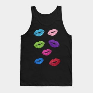 Bold Colors Faux Glitter Lips Pack Tank Top